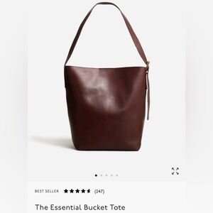 Madewell Leather Bucket Tote in Deep Brown